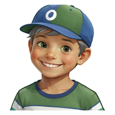 smiling boy with grey eyes sticker