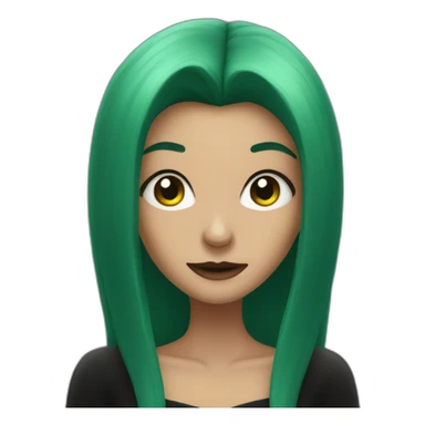 evil witch with  black+ green hair sticker