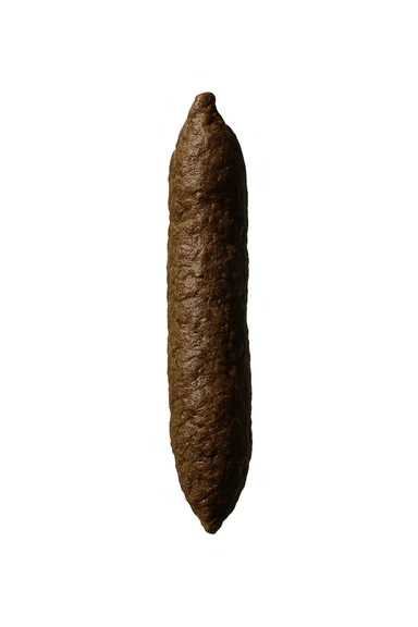 FECI DI ANIMALE A PALLINE UN PO' ALLUNGATE CADONO DALL'ALTO VERTICALMENTE, IPERREALISTICO 4K sticker