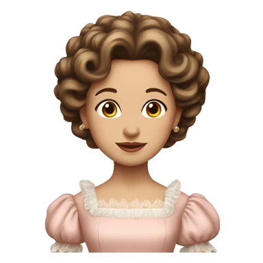 vintage rococo mixed woman with brown hair in a light pink gown  sticker
