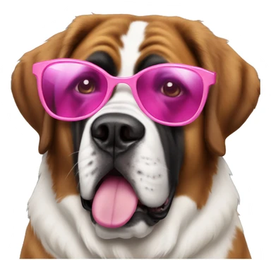 St bernard with pink sunglasses sticker