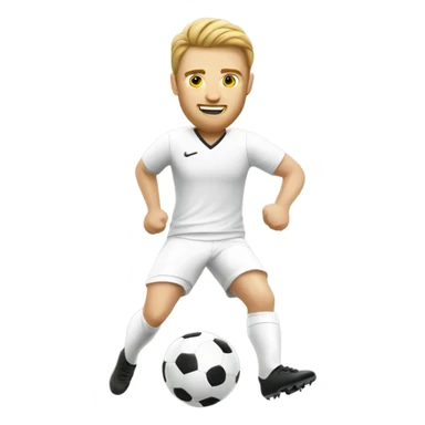 white guy playing soccer  sticker