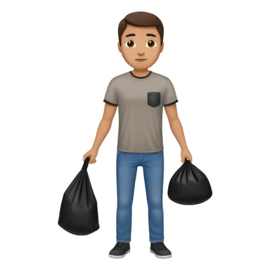 man taking out the trash sticker
