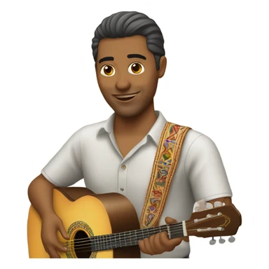 Traditional latin guitarist sticker