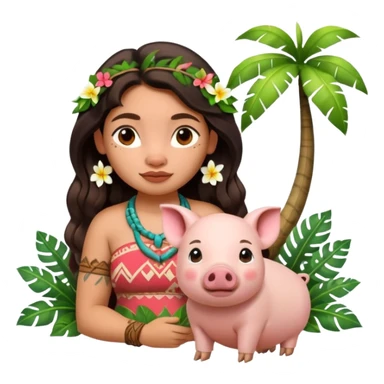 Moana and pua  sticker