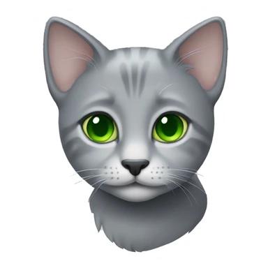 grey kitty with green eyes  sticker