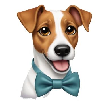 jack russell terrier wearing a bow tie  sticker