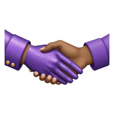 Glitter Purple and Cian handshake sticker
