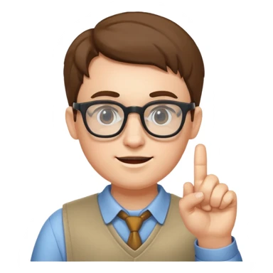 Nerd with one finger up with glasses sticker