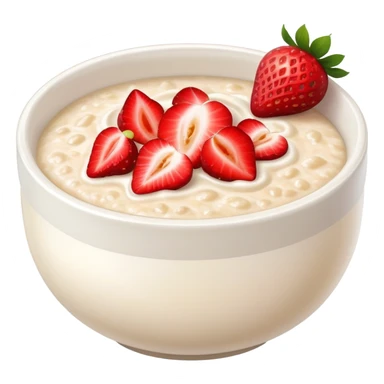 bowl of porridge with fresh strawberries sticker