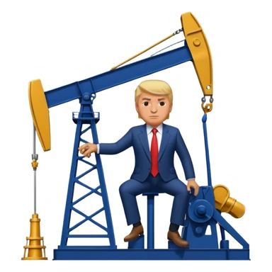 Trump riding a oil pump jack saying “drill baby drill” sticker