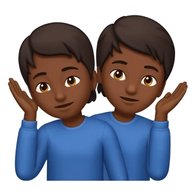 The emoji is as follows: head down while shaking it left and right moderately, right hand up near the head in this emoji position ☝️ while shaking forward and backwards moderately and gives the vibe of "nah we gotta go" or "nah fk this shi we out" sticker