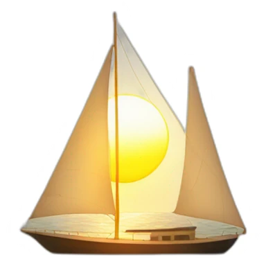 Sail boat with sun behind sticker