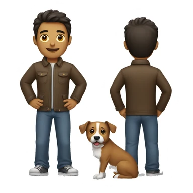Men with a dog  sticker