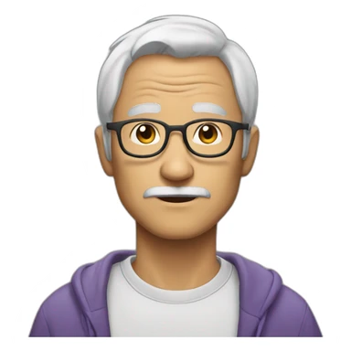 poor aged otaku man sticker