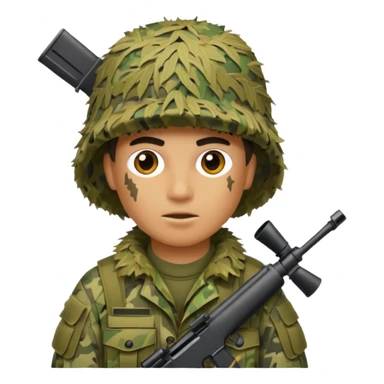 ghillie soldier sticker