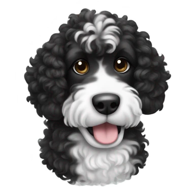 Black and white curly dog sticker