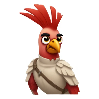 Cardinal bird with muscular arms  sticker