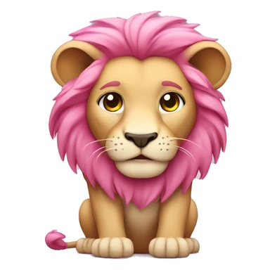 Pink Chibi Cartoon Lion sticker