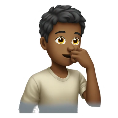 boy picking his nose sticker