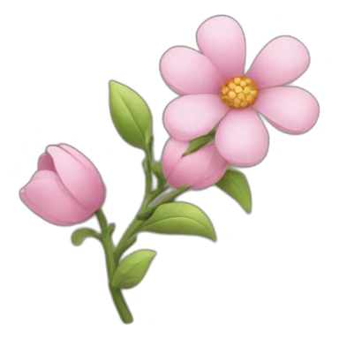 A flower branch with the letter A sticker