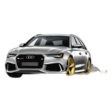 Audi RS6 300kmh Crash in the wall sticker
