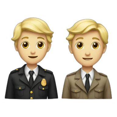 Two Boy detectives one blond and one  black sticker