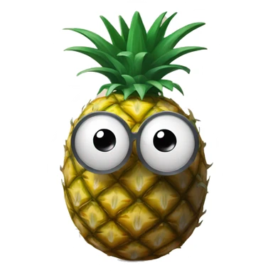 Pineapple with googly eyes sticker