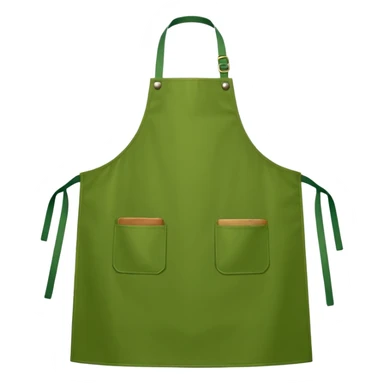 Generate an image of a green cooking apron sticker