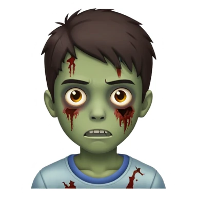 boy zombie teen with dark brown hair medium sticker