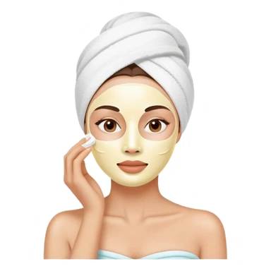 Lady with face cream mask spa beauty full face relaxing sticker