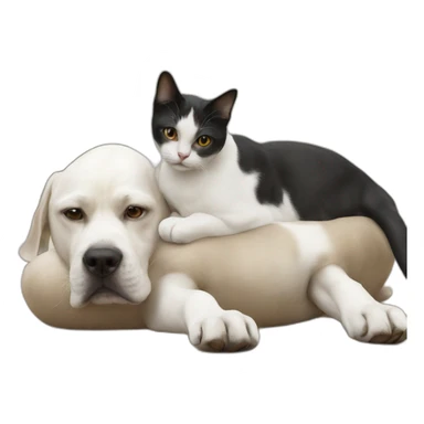 A cat on a dog sticker