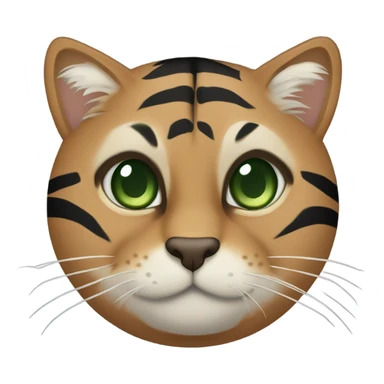 Brown tiger cat with green eyes sticker