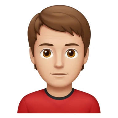 Murray Cook light brown hair, brown eyes, red shirt sticker