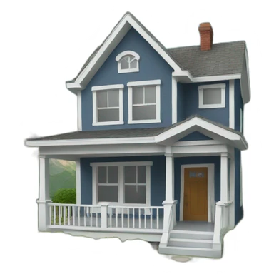 2d house wiith bold outline sticker