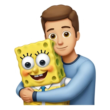 ethan slater hugging spongebob sticker