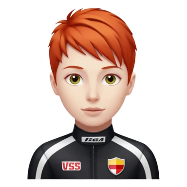red haired racer with black outfit sticker