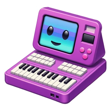 Necesito botones para un reproductor de música, los botones tienen que mezclar un estilo pixel art con vaporwave y usar como coló principal un morado. sticker