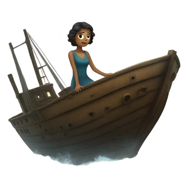 woman on a sinking ship sticker