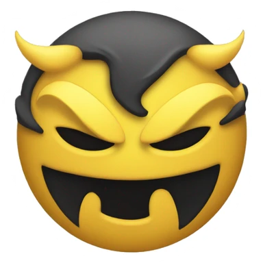 A yellow evil emoji sticker