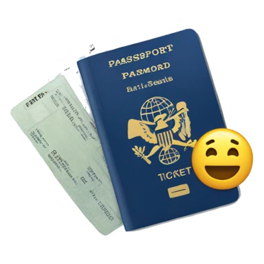 passport and air tickets sticker