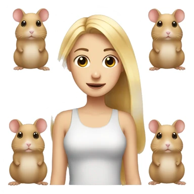 blonde girl and three hamster sticker