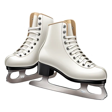 An icon featuring a pair of elegant figure skates resting on scratched, worn ice. In the background, cheering spectators fill the stands of a grand stadium, creating a vibrant atmosphere. Transparent background highlights the essence of figure skating performance sticker