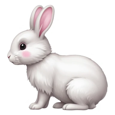 side view of bunny rabbit with fluffy tail sticker
