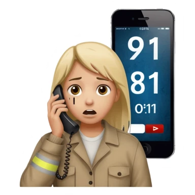 cone with phone in hand 911 PLEASE HELP ME THERES A KIDNAPPER IN MY BUILDING THIS WEBSITES MY LAST HOPE PLEASE GOD FORSAKEN sticker