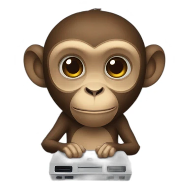 Monkey playing playstation sticker