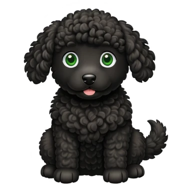 Green eyed black doodle dog sticker