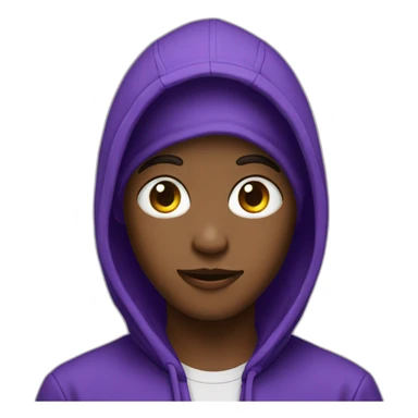 Boy purple hood pierced ears sticker