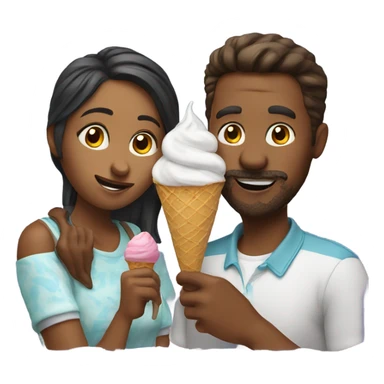 Couple eating ice cream  sticker