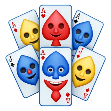 bunch of poker cards, with crazy colorful jolly jokers inside sticker